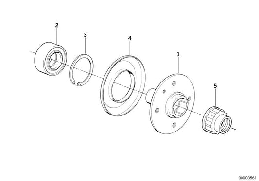 Front bushing OEM 31221141022 for BMW E34 525i xDrive. Compatible with manual and automatic change models with total traction (1991-1996). Original BMW.