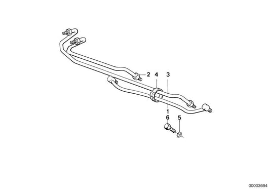 Hydraulic pipe direction OEM 32131127635 for BMW E30 {316, 316i, 318i}. Compatible with manual and automatic models. Original BMW.