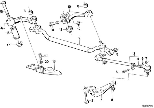 OEM Center Tie Rod End 32211138860 for BMW 7 Series E32 (730i, 730iL, 750i, 750iL) and more. Genuine BMW.
