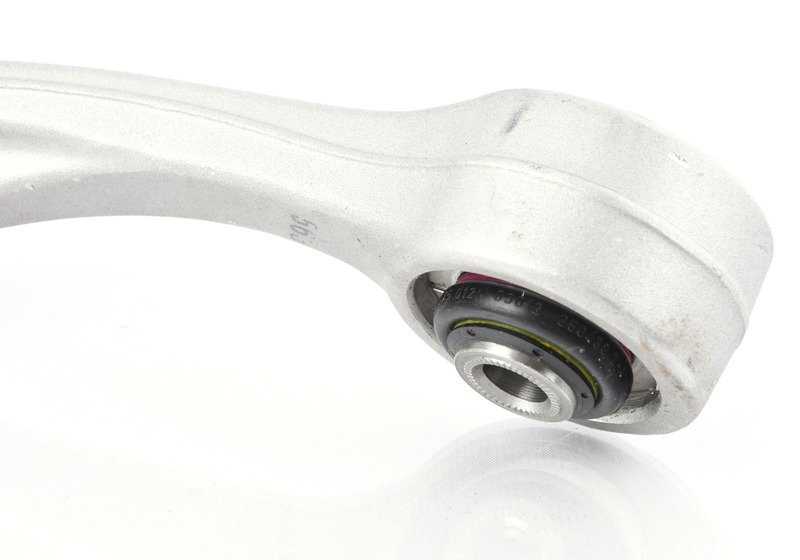 Brazo de suspensión delantero izquierdo de aluminio OEM 31121138477 para BMW E31 {840i, 840Ci, 850i, 850Ci}. Compatible con modelos con cambio manual o automático. Original BMW.