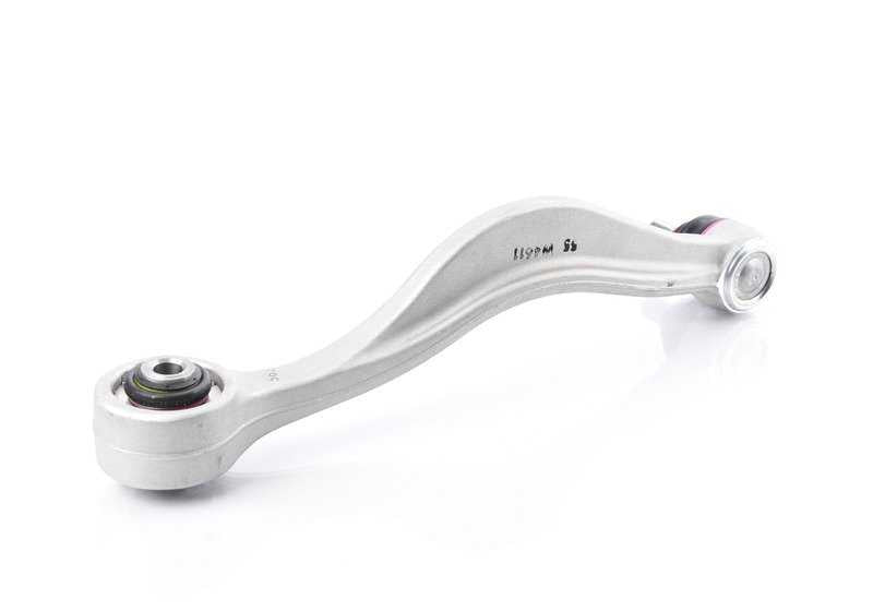 Brazo de suspensión delantero izquierdo de aluminio OEM 31121138477 para BMW E31 {840i, 840Ci, 850i, 850Ci}. Compatible con modelos con cambio manual o automático. Original BMW.