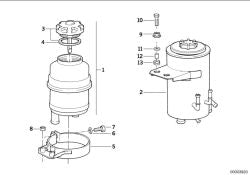 OEM Power Steering Pump 32411139671 for BMW 5 Series E34 (M43, M50). Genuine BMW.