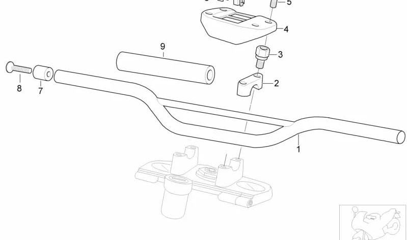 Guiador OEM 32717655837 para motocicletas BMW F 650 GS, F 650 GS Dakar. Originais BMW Motorrad.