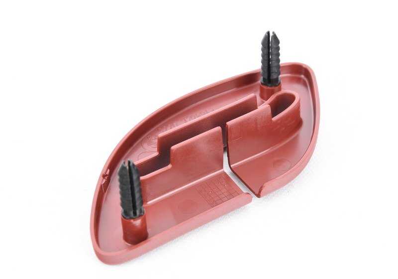 Embellecedor salida cinturón trasero izquierdo OEM 52207266303 para BMW F12, F12N, F13, F13N. Color rojo vermillón. Original BMW.