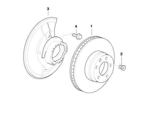 Disco de freno ventilado OEM 34116757753 para BMW Serie 7 E38 725tds, 728i. Compatible con transmisión manual y automática. Original BMW.