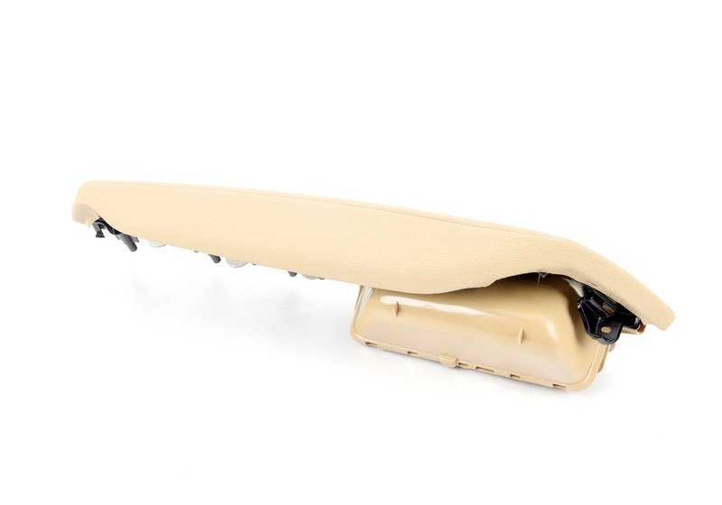 Reposabrazos izquierdo beige OEM 51417246395 para BMW F25 y F26 (X3, X4). Compatible con versiones sDrive y xDrive. Original BMW.