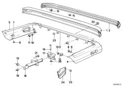 Moldura delantera OEM 51121911297 para BMW Serie 3 E30 (05/1982 - 07/1988). Original BMW.