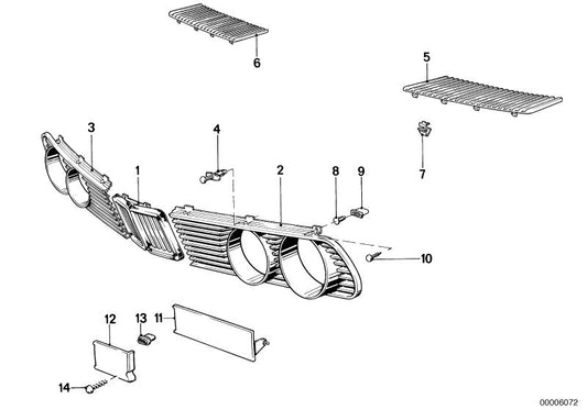 DESTRA EMBELEDORA GRUCE OEM 51131930826 per BMW E28 518i, 520i {tutti i modelli compatibili}. BMW originale.