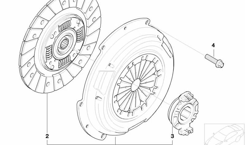 Cuerpo de desembrague OEM 21517547077 para MINI R50, R52, R53. Original MINI.