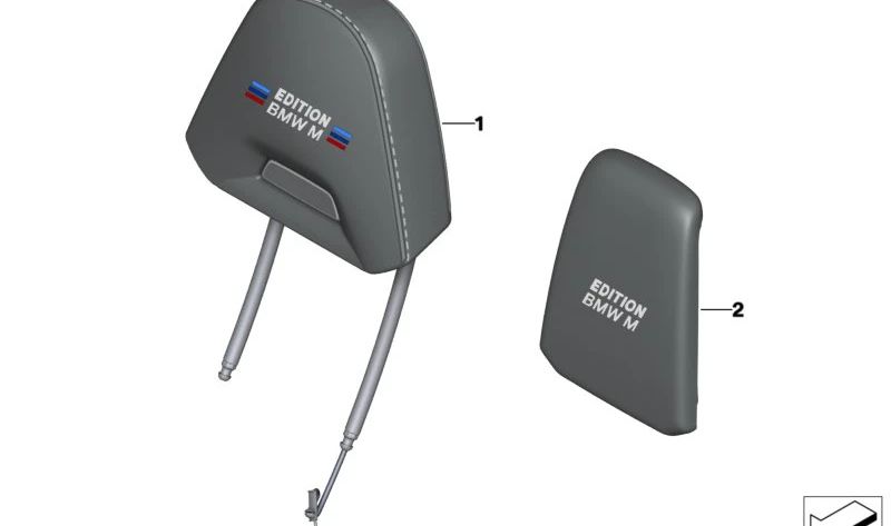 Leather headrest for BMW 3 Series G80, G81 (OEM 52107858067). Original BMW