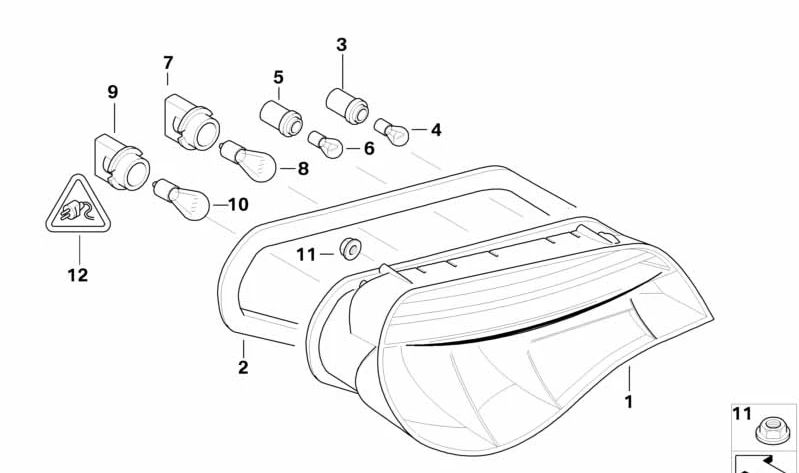 Junta goma trasera derecha OEM 63217167590 para BMW Z4 E85, E86. Sella el piloto trasero y evita filtraciones. Original BMW.