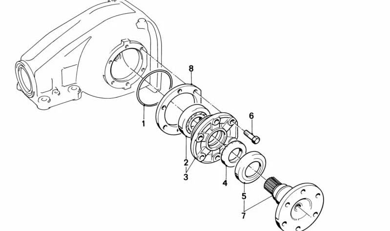 Brida de salida OEM 33131207232 para BMW E21. Original BMW.