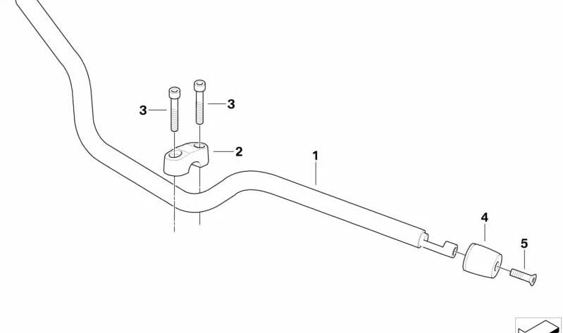 Manillar de tubo OEM 32717705575 para BMW Motorrad R1200R K27 (2005-2010). Original BMW Motorrad.