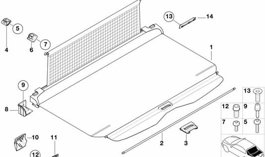 ROLLABLE COVER OEM 51478236361 FOR BMW E39. Original BMW.