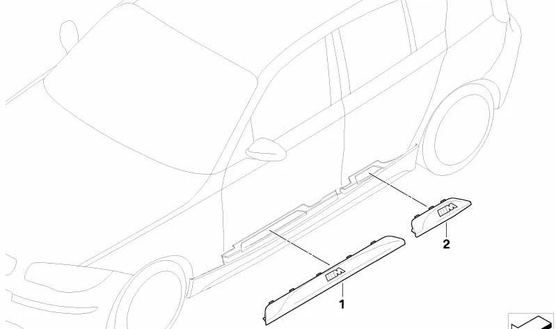 Embellecedor entrada puerta izquierda OEM 51477906817 para BMW Serie 1 E87, E87N. Pieza original BMW. Ideal para reposición o mejora estética con acabado M.