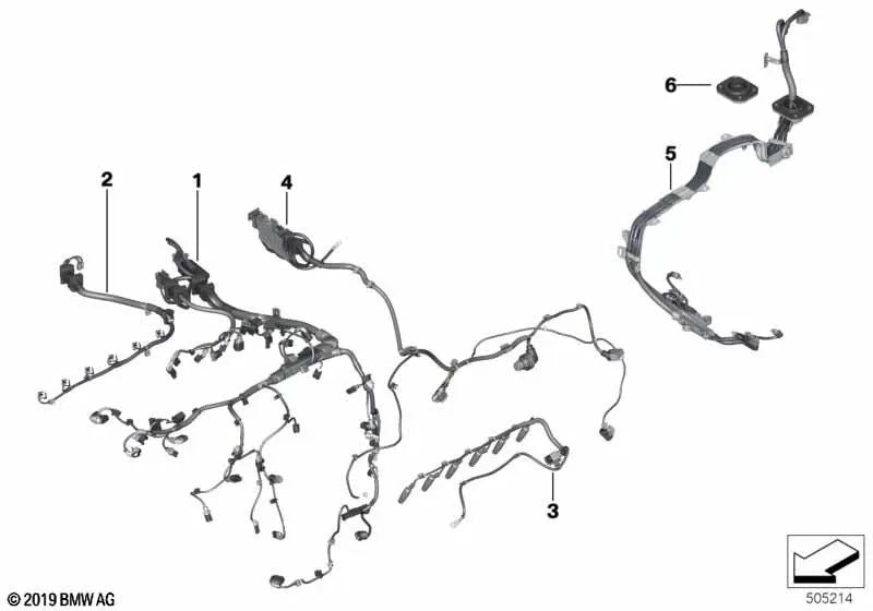 Faisceau de câblage moteur OEM 12518593663 pour BMW X5 F15, X6 F16. Véritable BMW.
