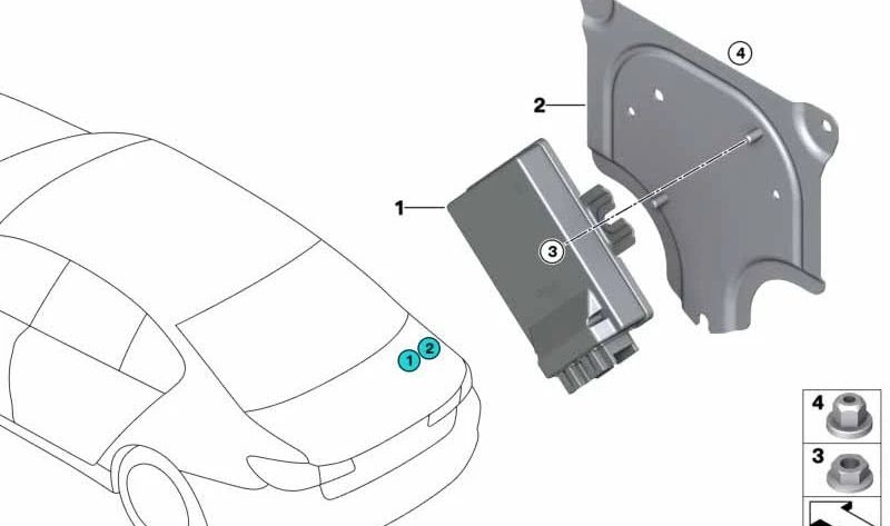 Soporte para BMW Serie 3 G20, G21N, G80, G81, Serie 4 G82 (OEM 33607936586). Original BMW