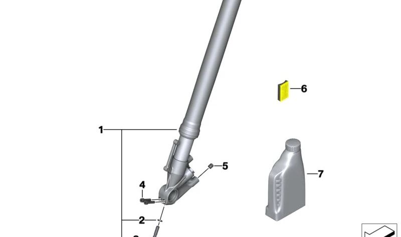 Rama de la horquilla izquierda OEM 31428548867 para BMW Motorrad S 1000 RR (K46, 2014-2018). Original BMW Motorrad.