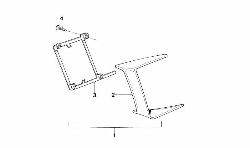 Placa de sujeción derecha OEM 46632303454 para motos BMW K100, K100 RS, K100 RT, K100 LT. Original BMW Motorrad.