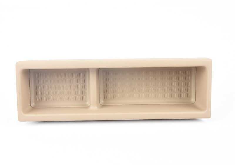 Suplemento consola central delantero OEM 51168217929 para BMW E46. Color Hellbeige. Original BMW.
