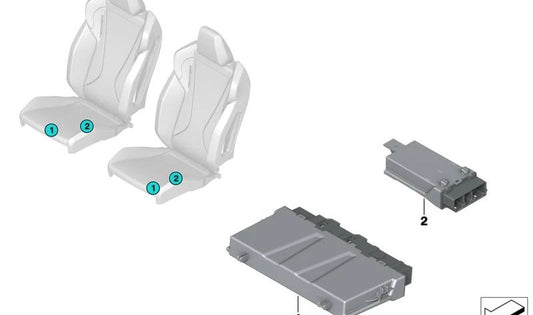 Seat Module for BMW F70, U06, U11, U12, G45, G09, MINI F65, F66, J01, J05, U25 (OEM 61355A6A446). Original BMW