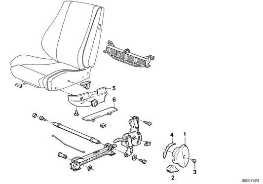 Botón de sujeción OEM 52101968701 para BMW E24 635CSi (modelos con cambio manual y automático, años 1978–1989). Original BMW.