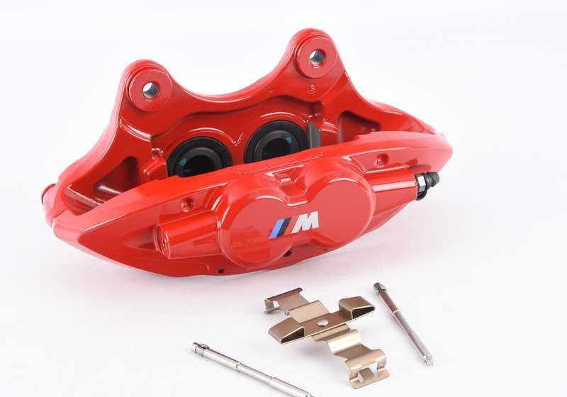 Alojamiento de pinza de freno M Performance delantero izquierdo OEM 34106875653 para BMW F20, F30, F32, F36... y más. Original BMW.