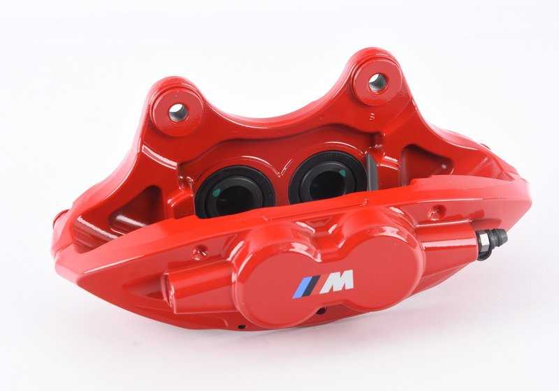 Alojamiento de pinza de freno M Performance delantero izquierdo OEM 34106875653 para BMW F20, F30, F32, F36... y más. Original BMW.
