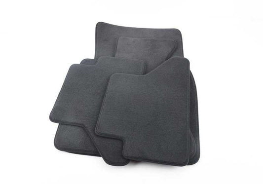 Conjunto de tapetes de veludo antracite OEM 51479118617 para BMW Série 6 E64, E64 LCI, M6 Cabrio. Dianteiro e traseiro. BMW genuíno.