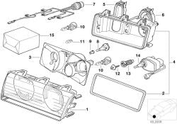 Reflector trasero derecho OEM 63121393354 para BMW Serie 3 E36 (11/1989 - 10/1999). Original BMW.