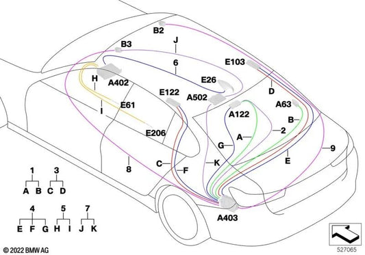 Cable de antena y antena Bluetooth OEM 61115A4CEB0 para BMW G20, G80, G21, G81... y más. Original BMW.