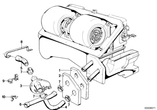 RETURN TUBE HEATING OEM 64211368032 FOR BMW E21, E12, E28. Original BMW replacement.