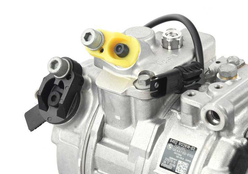 Compresor de aire acondicionado sin embrague OEM 64529122618 para BMW E81, E82, E87, E87N, E88, E90, E90N, E91, E91N, E92, E92N, E93, E93N, E84. Original BMW.