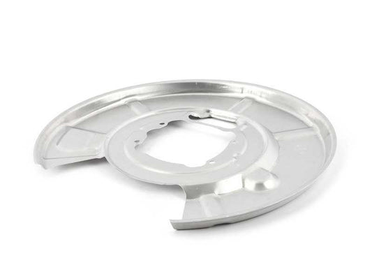 Chapa protectora freno trasero izquierda OEM 34216764899 para BMW E61 520d. Compatible con modelos con motor M47 y N47, tanto manuales como automáticos. Original BMW.