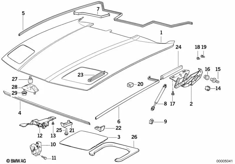 Clôture gauche pour la série BMW 8 E31 (OEM 51231970581). BMW d'origine