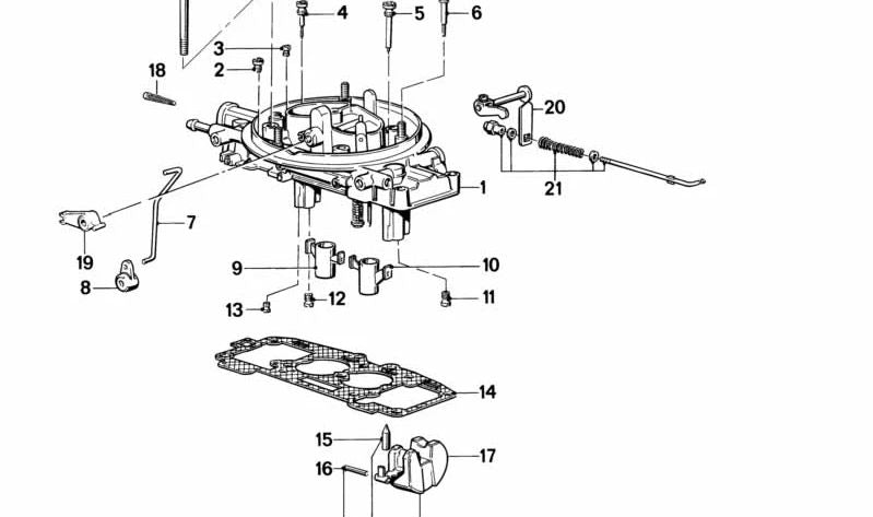 Junta tapa carburador OEM 13111276968 para BMW E21, E30, E12, E28. Repuesto original BMW.