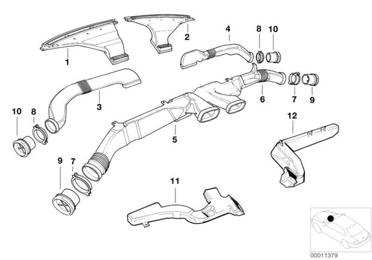 Boquilla de ventilación OEM 64221940791 para BMW E31. Pieza original BMW.