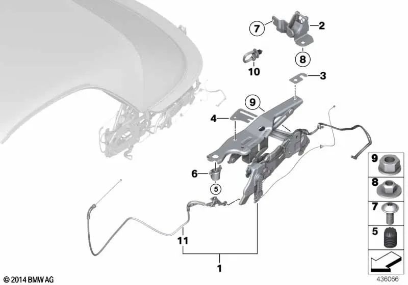 Couverture de l'auvent droite pour la série BMW 2 F23, F23N (OEM 41007300960). BMW d'origine.