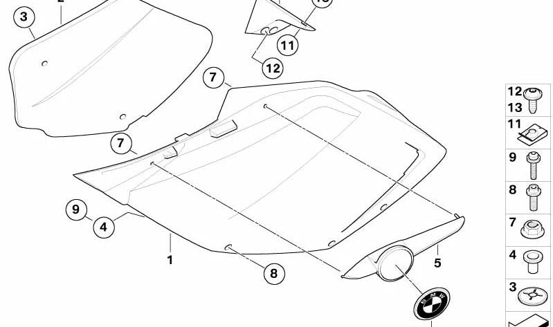 Soporte de sujeción derecho OEM 46637677768 para BMW Motorrad K 1200 S (KK40, años 2004-2008). Original BMW Motorrad.