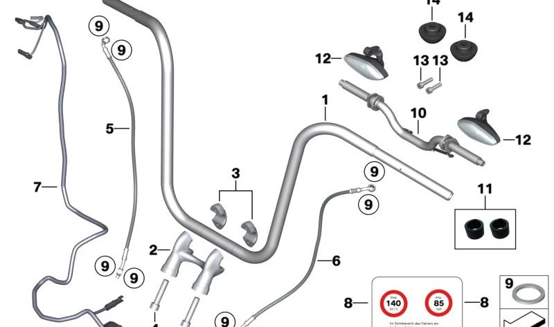Caballete de apriete inferior cromado OEM 32717108038 para motos BMW R18, R18 Classic (K34). Original BMW Motorrad.