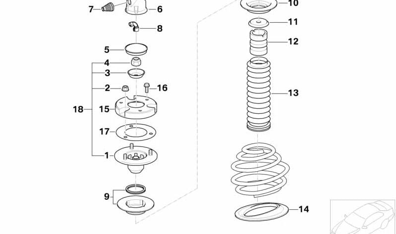 Arandela de sellado OEM 31331094288 para BMW E36, E38, Z3. Compatible con modelos como 316i, 318i, 320i, 323i, 328i, 735i, 740i, Z3 Roadster. Pieza original BMW.