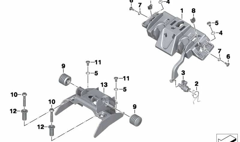 OEM 52538548010 Heck -Stoßdämpfer für BMW Motorrad R1200GS (K50), R1200GS -Abenteuer (K51), R1250GS (K50), R1250GS -Abenteuer (K51). Originaler BMW Motorrad.