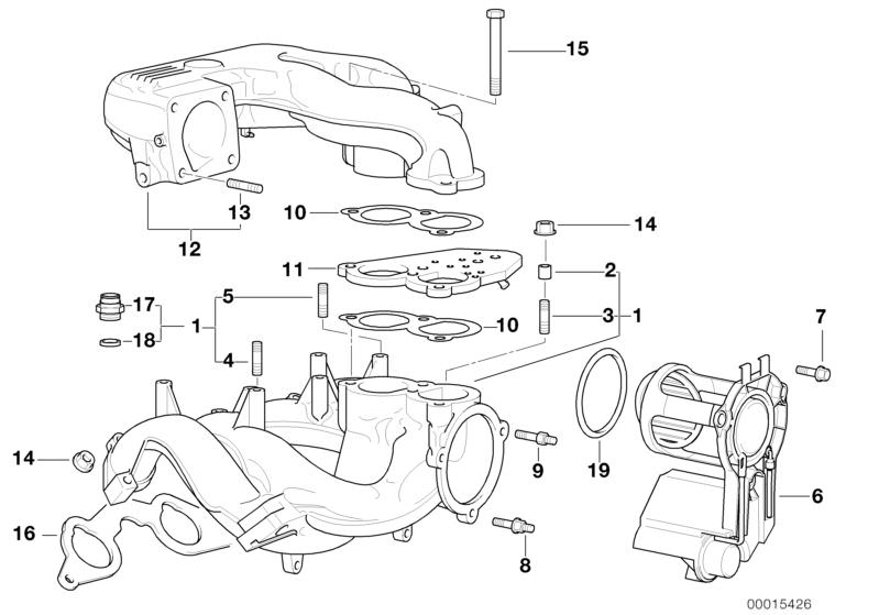Junta sin amianto OEM 11611734683 para BMW E30, E36, E34, Z3 (316i con motor M40). Pieza original BMW. Ideal para sellado en sistema de admisión.