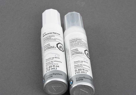 Pintura retoque color Rojo Melbourne metalizado OEM 51910427997 para BMW {E81,E82,E87,E88,E90,E91,E92,E93,F10,F11,F20,F21,F30,F31,F32,F33,F34,F36,G30,G31,X1,X3,X4,X5,X6,Z4}. Original BMW.