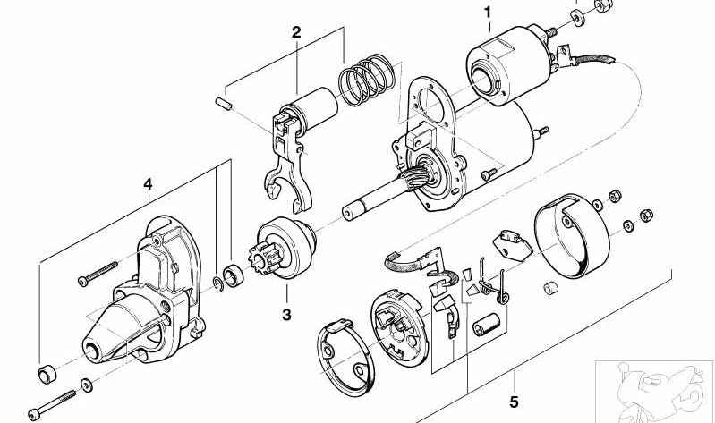 Kit de reparación de motor de arranque para BMW R K30, R21, R22, R28 (OEM 12411244611). Original BMW