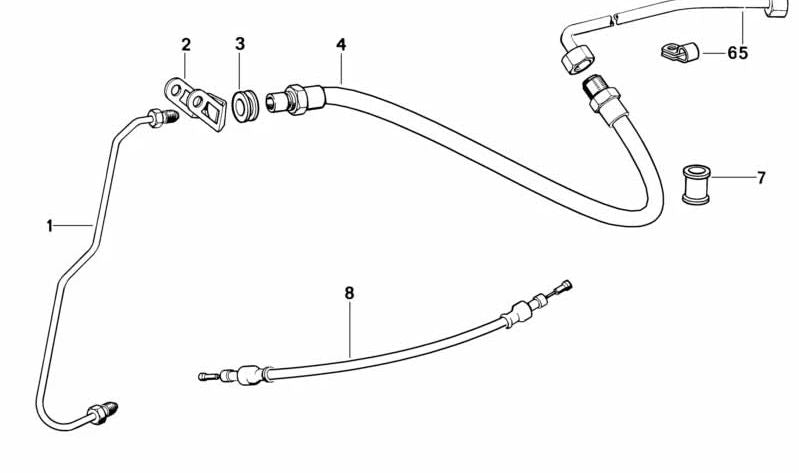 Latiguillo de freno izquierdo OEM 34321232405 para BMW R50. Original BMW.