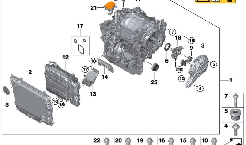 Módulo electrónico para electromotor OEM 12365A5A793 para BMW G26 (i4). Componente original BMW.