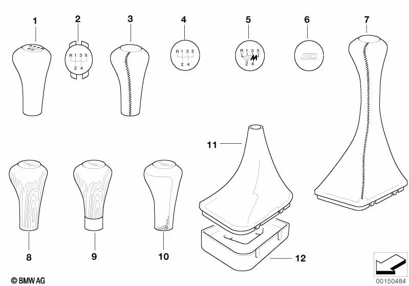 Fuelle palanca de cambio OEM 25111222170 para BMW Serie 3 E36 316i, 318i... y más. Original BMW.