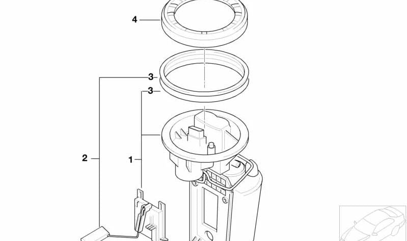 Bomba de gasolina con sensor de nivel OEM 16146766176 para MINI R50 Cooper y One (2001–2006). Original MINI.
