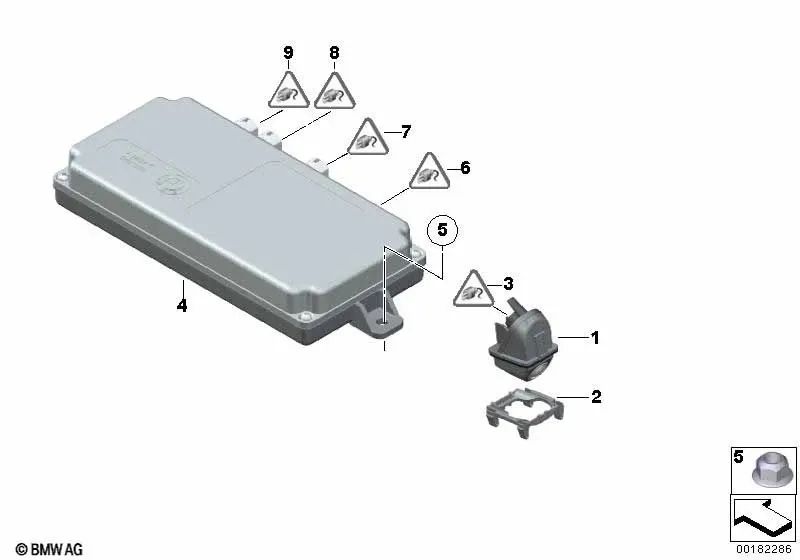 Reversing camera cable set for BMW 7 Series F01, F02, F04 (OEM 61119182293). Original BMW.